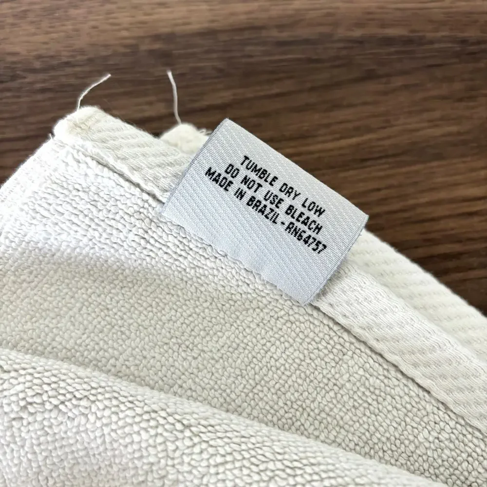 Ivory White Woven Bath Mat - Kaufman - Cotton - 34 x 25 Inches